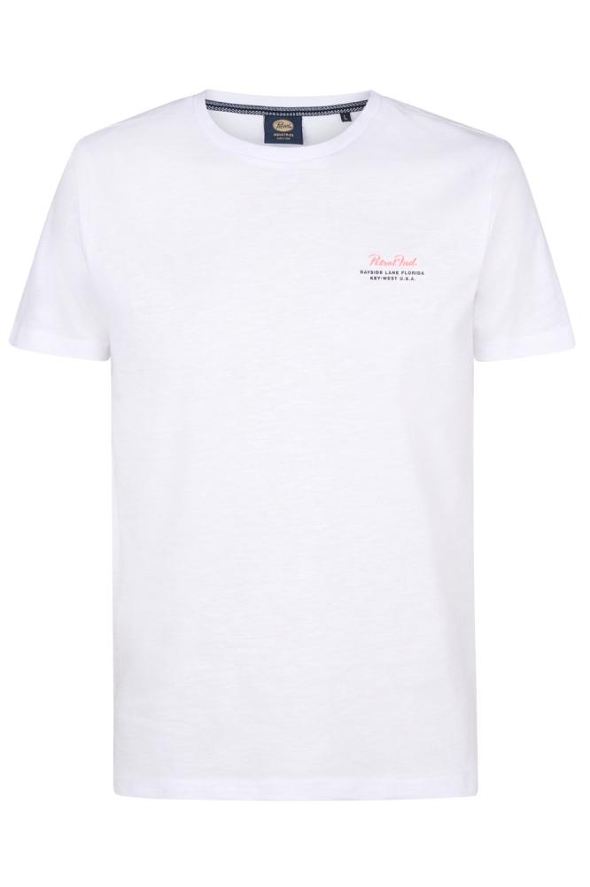 T SHIRT MET PRINT OP DE RUG M 1050 TSR647 0000 BRIGHT WHITE